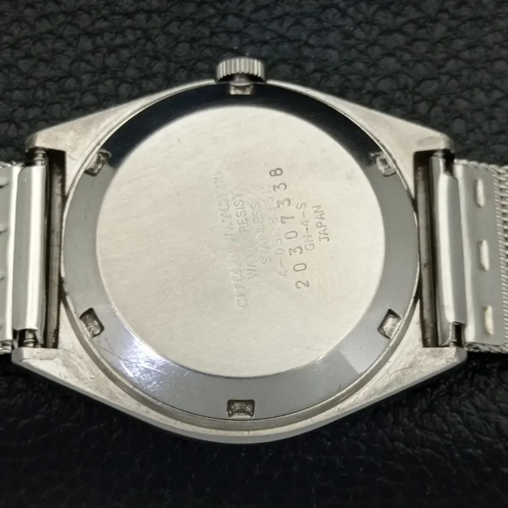 Vintage 1987 Citizen Automatic Mens Silver Watch W/daydate & Patina accents